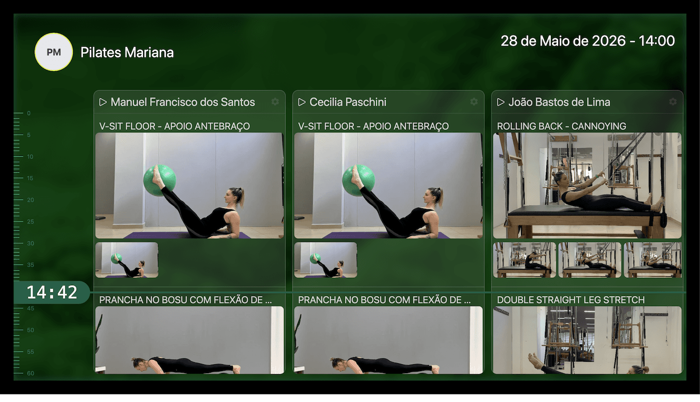 Exercício atual e próximo na TV