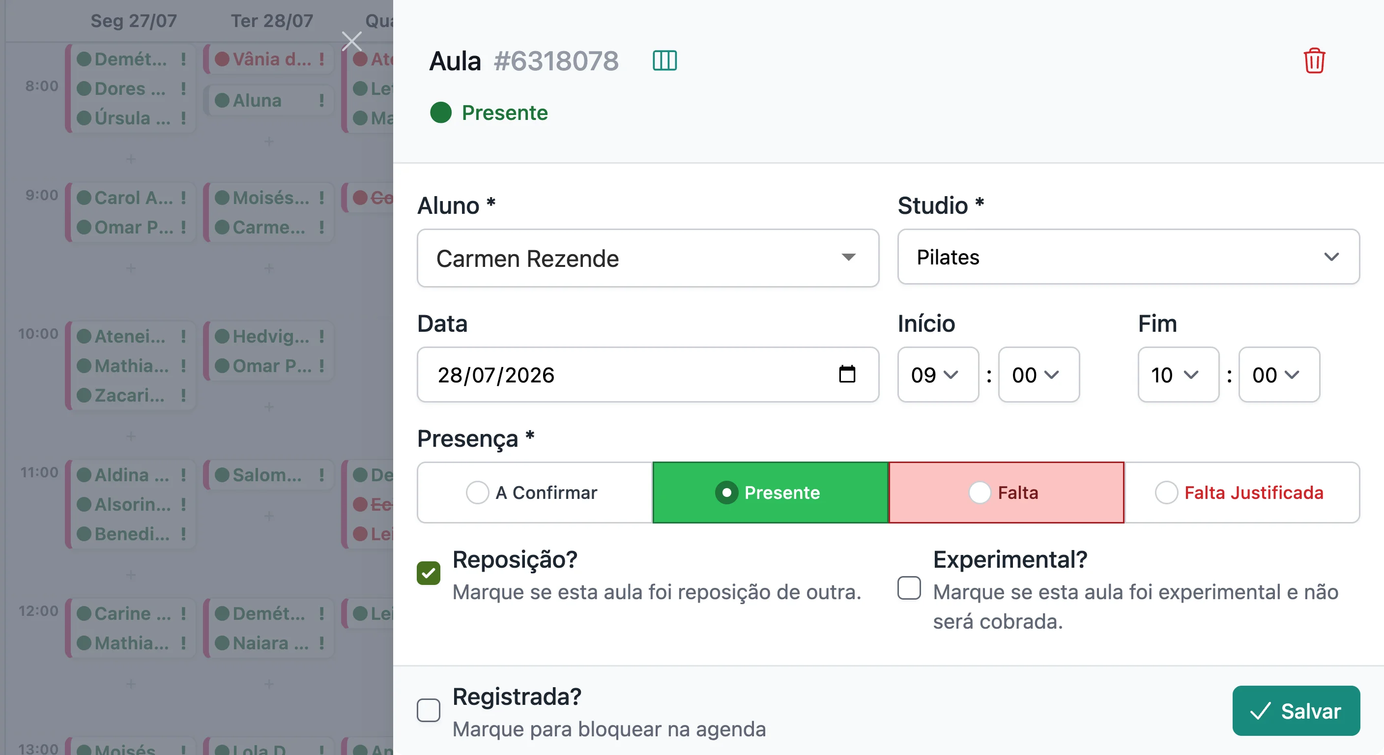 Confirma ou repõe em 2 cliques