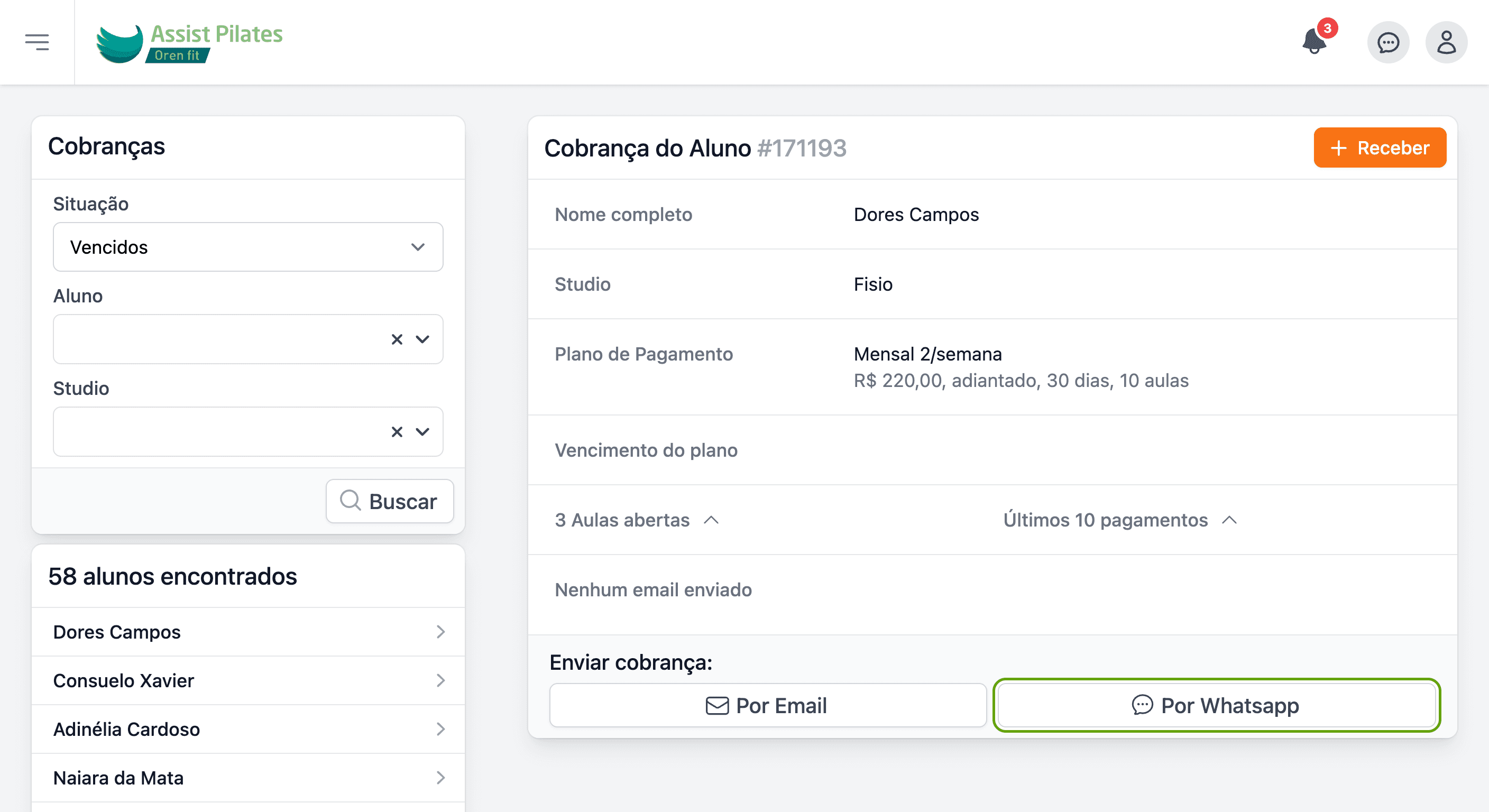 WhatsApp e e-mail em 2 cliques